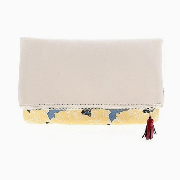 🌺 Rachel Pally Floral Botanical Fun Reversible Foldover Clutch NWOT - Picture 7 of 9